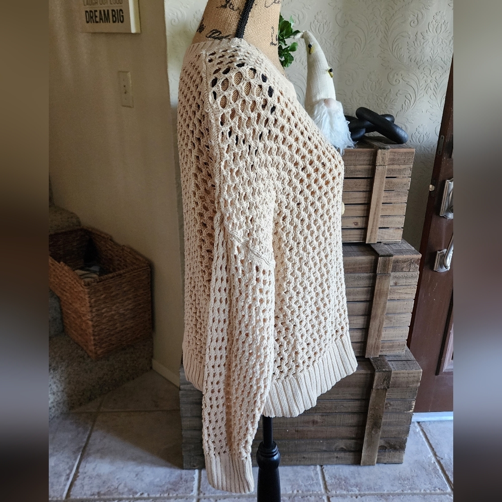 Old Navy Open-Knit Scoop Neck Sweater - Cream - Picture 2 of 4